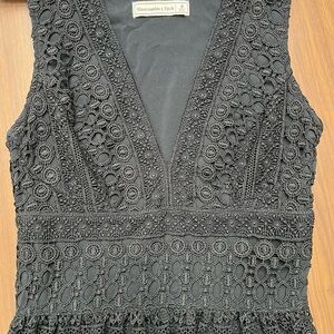 Abercrombie & Fitch Black Crochet Dress